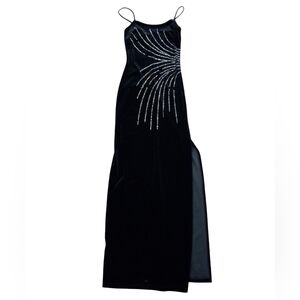 Y2K 5.7.9 black spaghetti strap full length dress XS